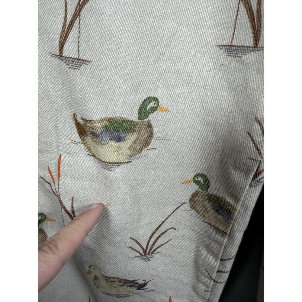 Women’s Straight Leg Duck Print Pants - Cream - Picture 5 of 11